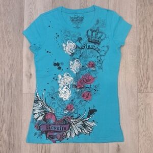 Rock & Roll Cowgirl Turquoise Graphic Tee